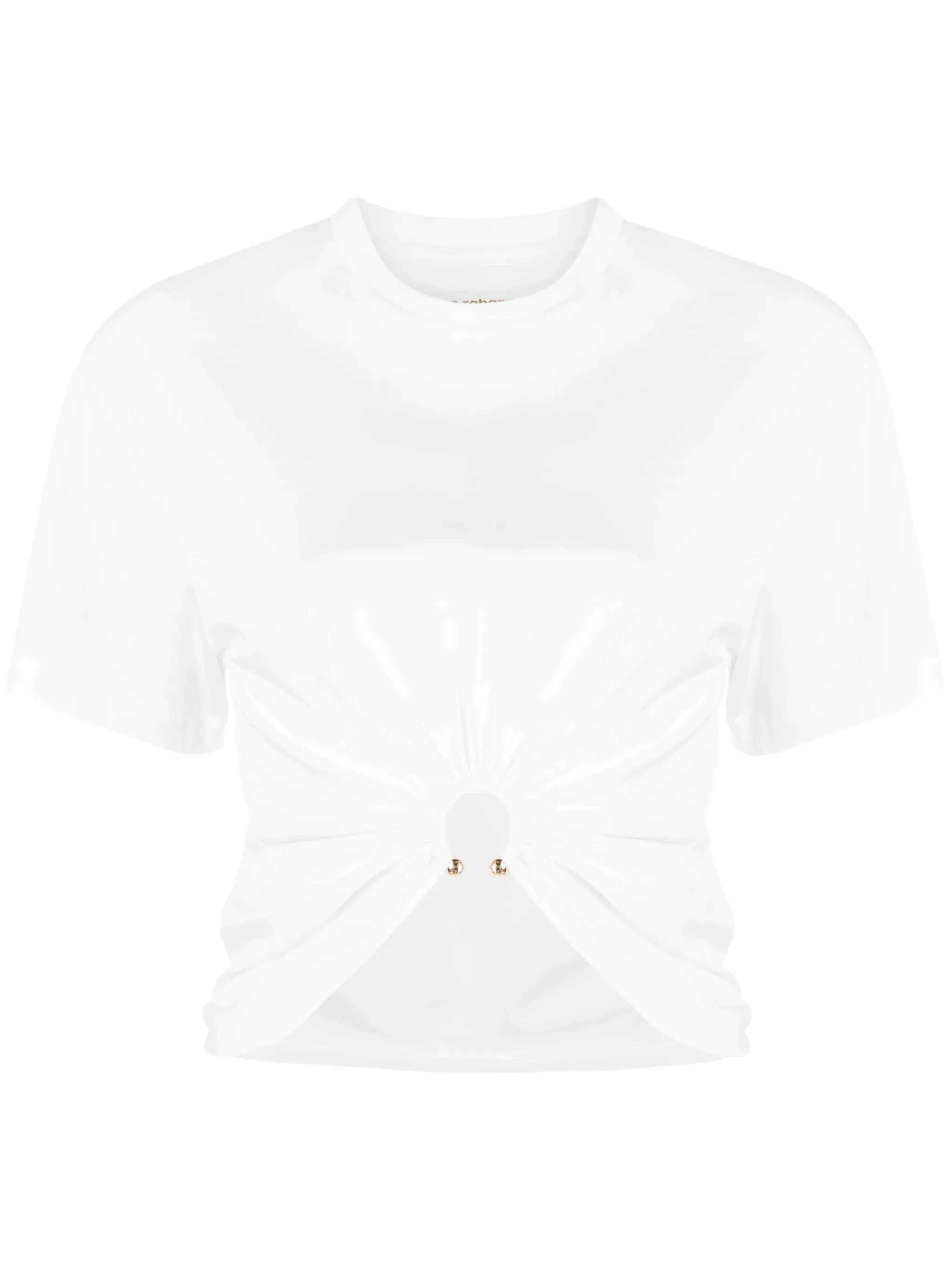 gathered cotton T-shirt - 1