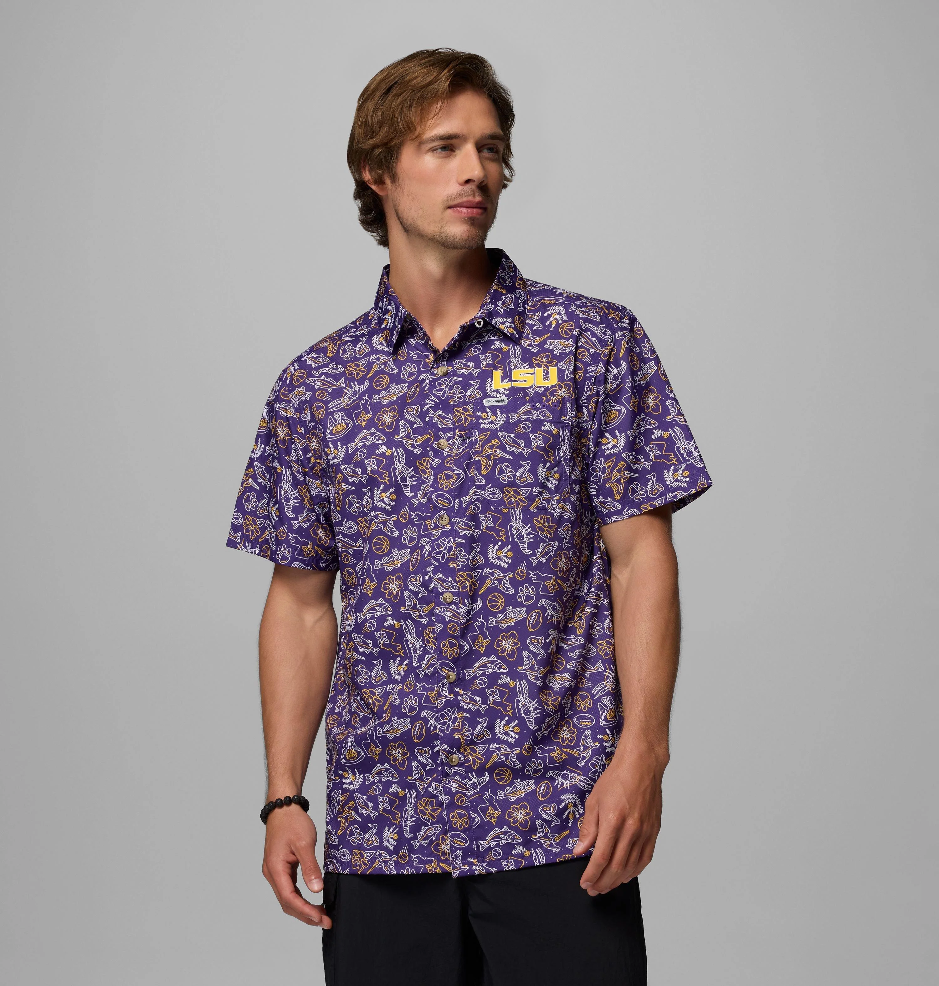 Men's Collegiate PFG Super Slack Tide Shirt - LSU - 1