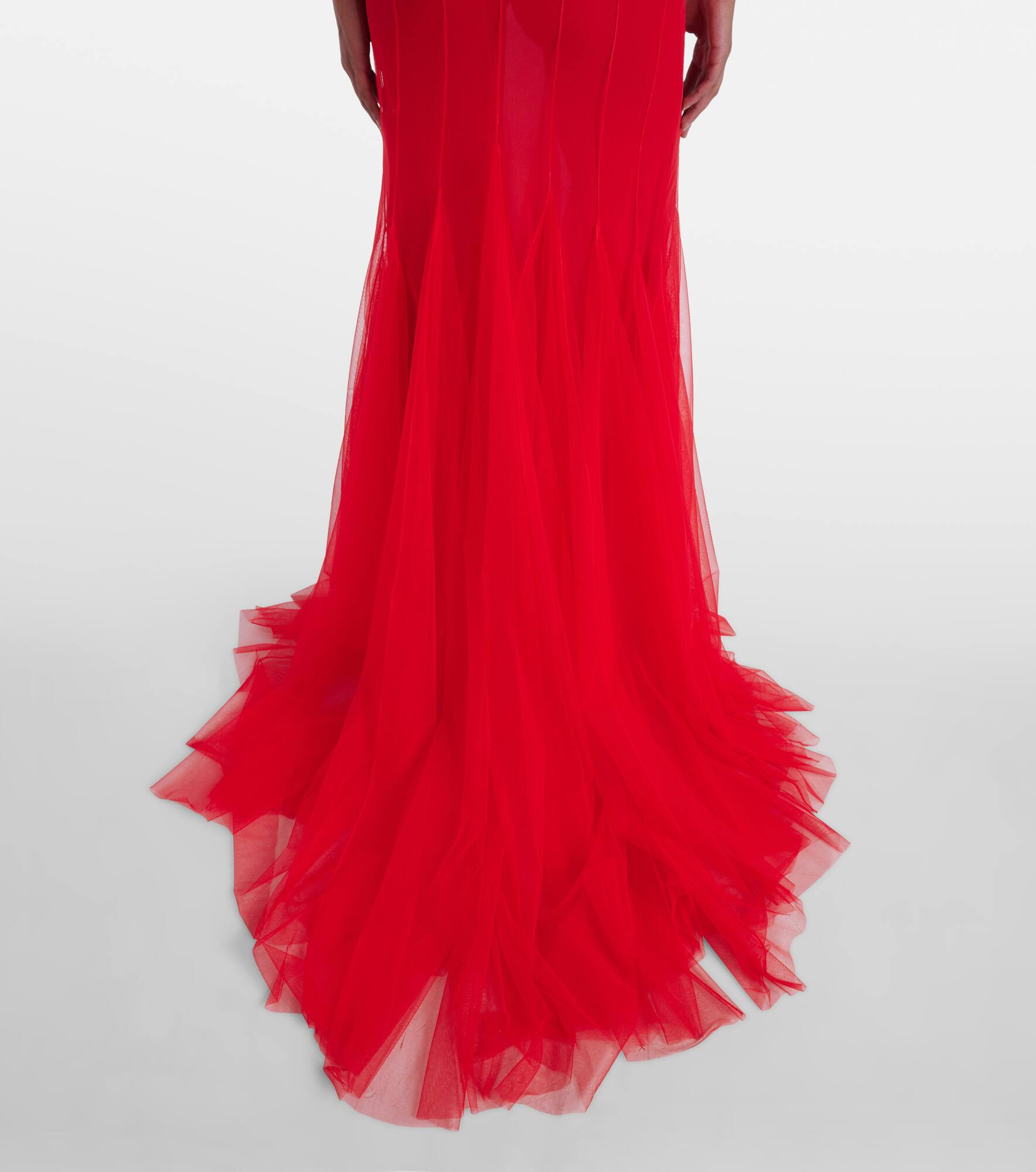 Satin and tulle gown - 6