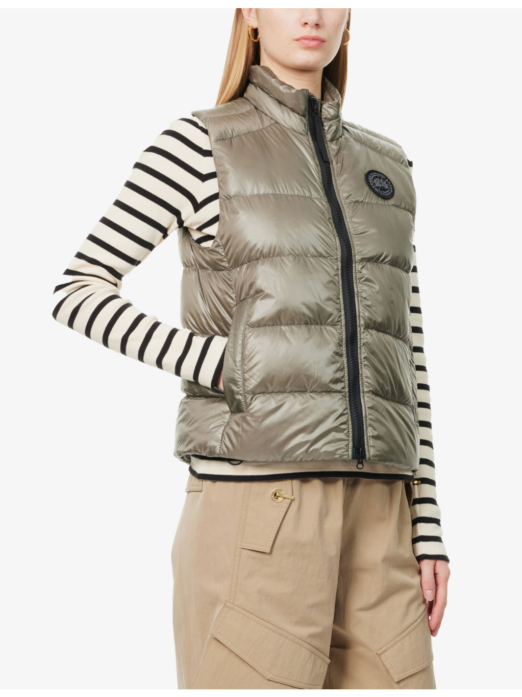Cypress logo-patch padded shell-down vest - 3