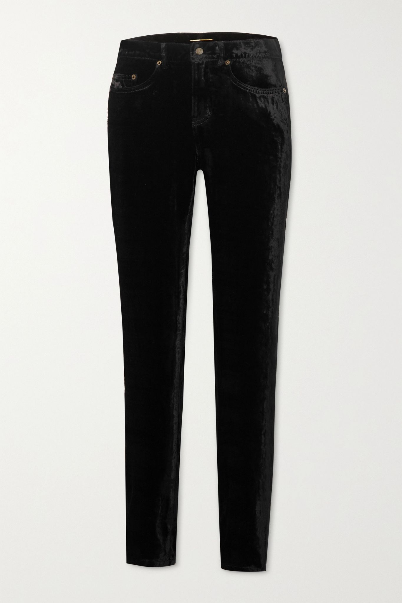 Stretch-velvet skinny pants - 1