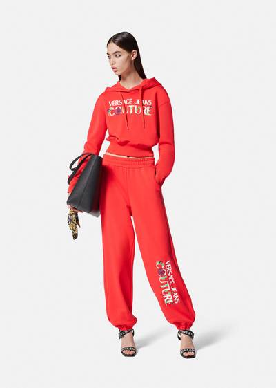 VERSACE JEANS COUTURE Roses Logo Crop Hoodie outlook