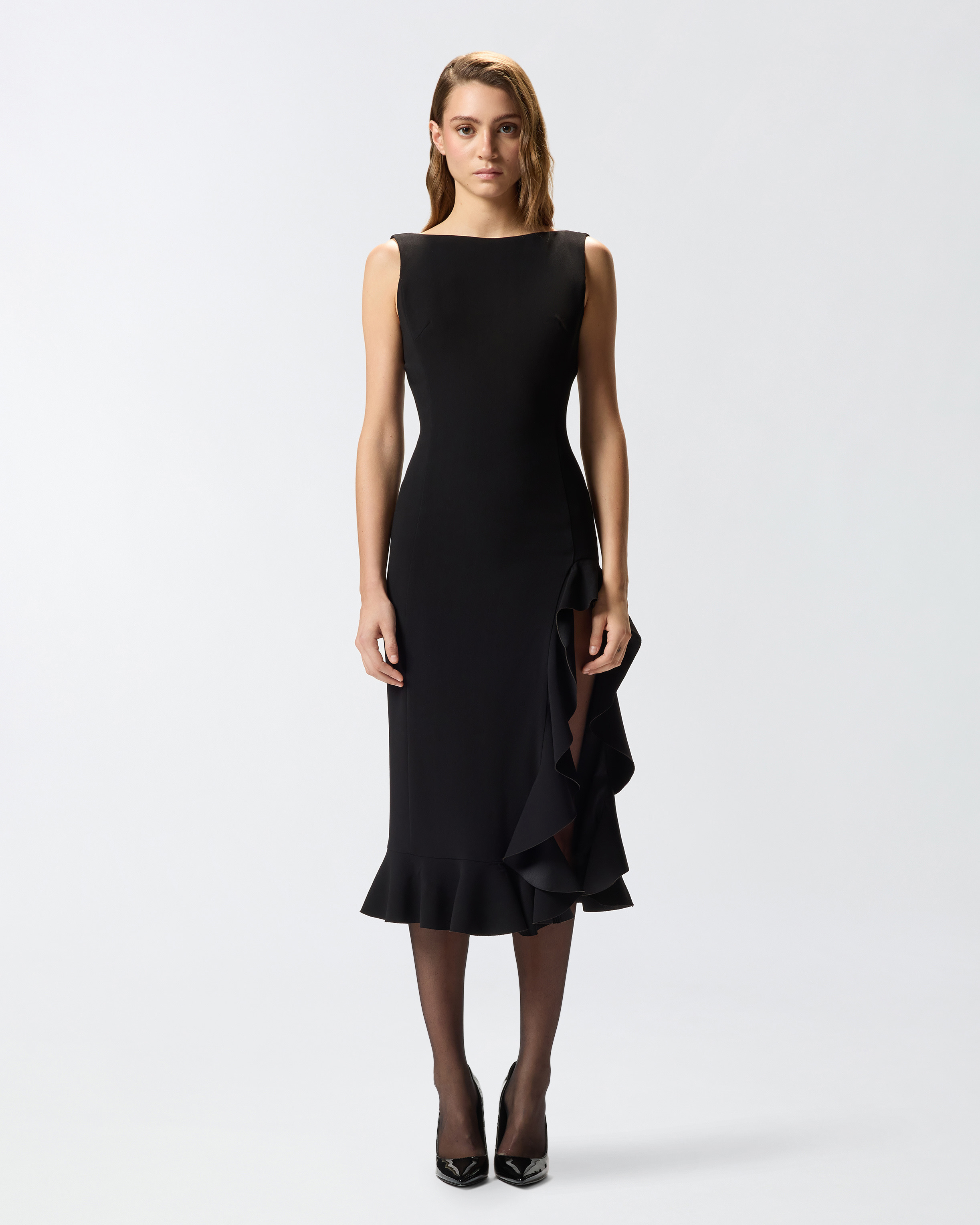 FITTED DRESS WITH FLOUNCES - 3
