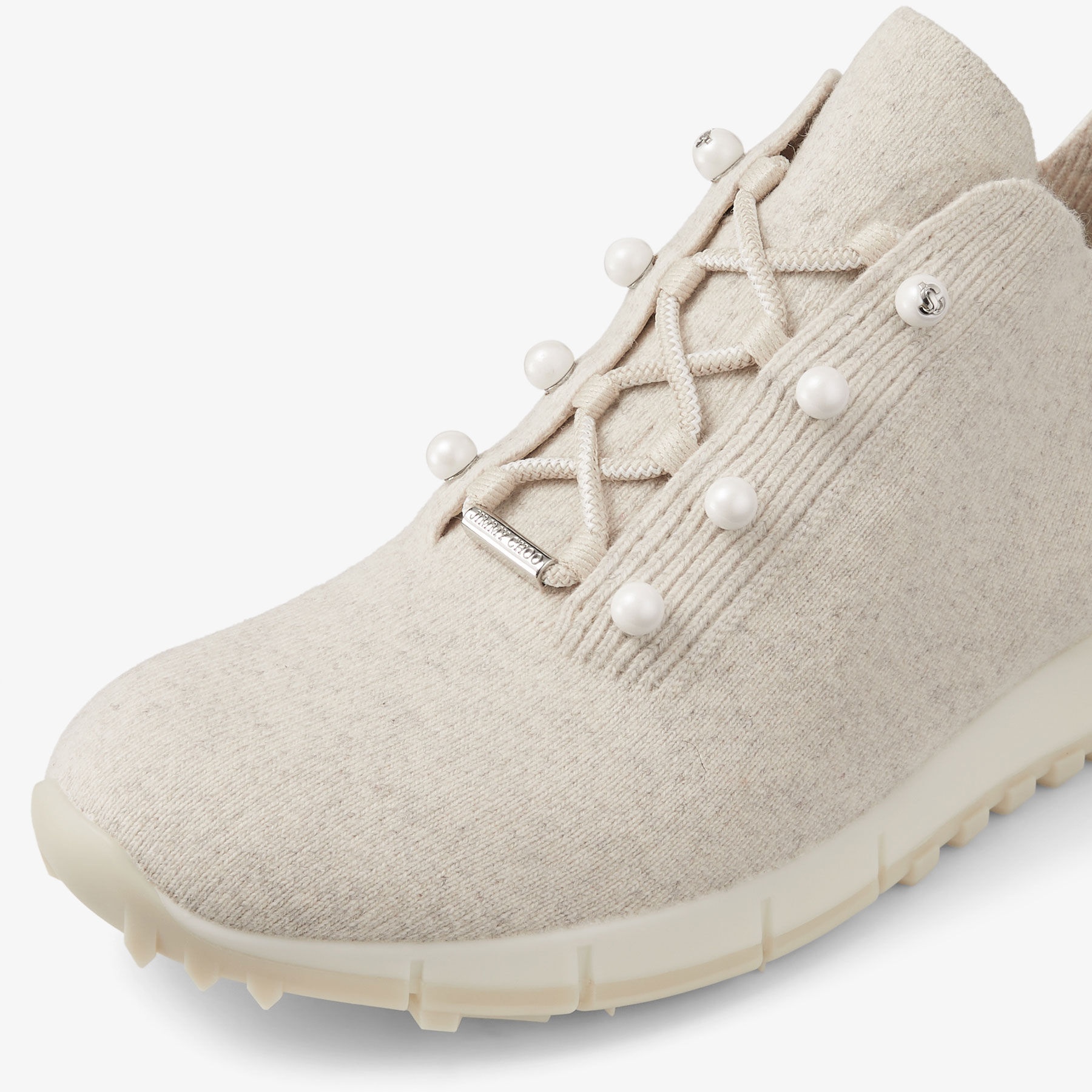 JIMMY CHOO Veles Bamboo Cashmere Knit Trainers | REVERSIBLE