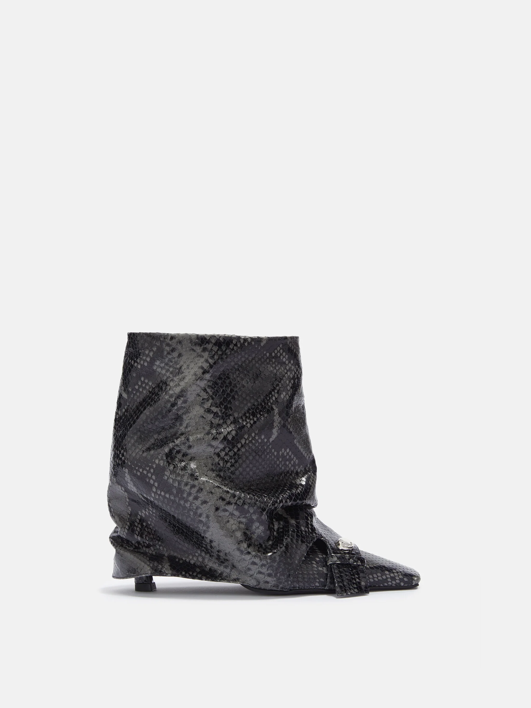 "JUNO" BLACK AND GREY ANKLE BOOT - 1