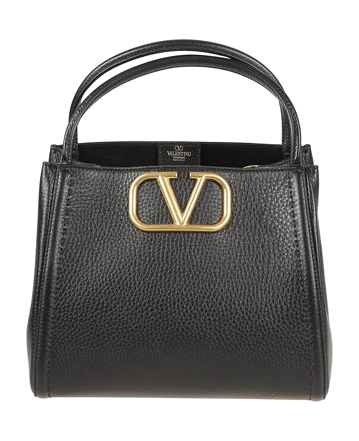 V Plaque Double Top Handle Tote - 1