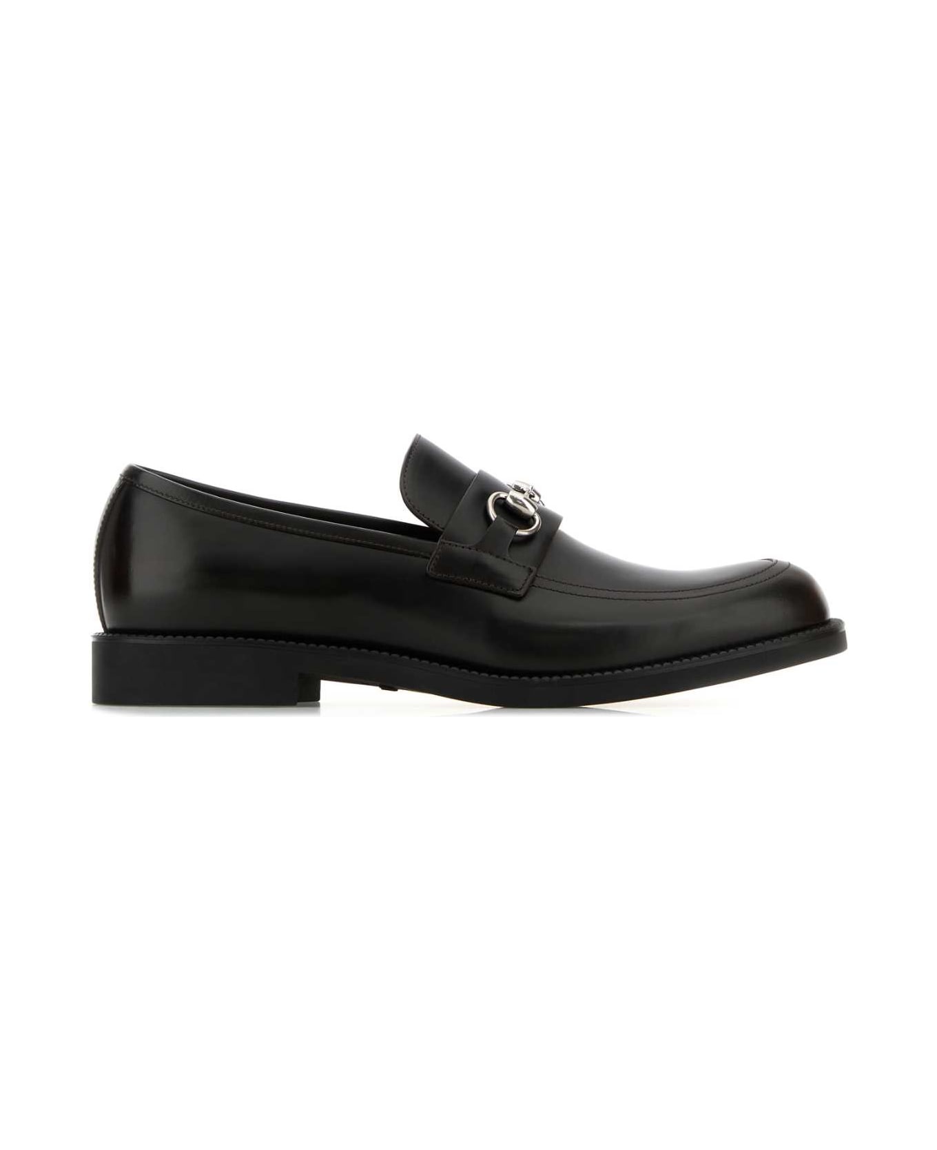 Black Leather Loafers - 1