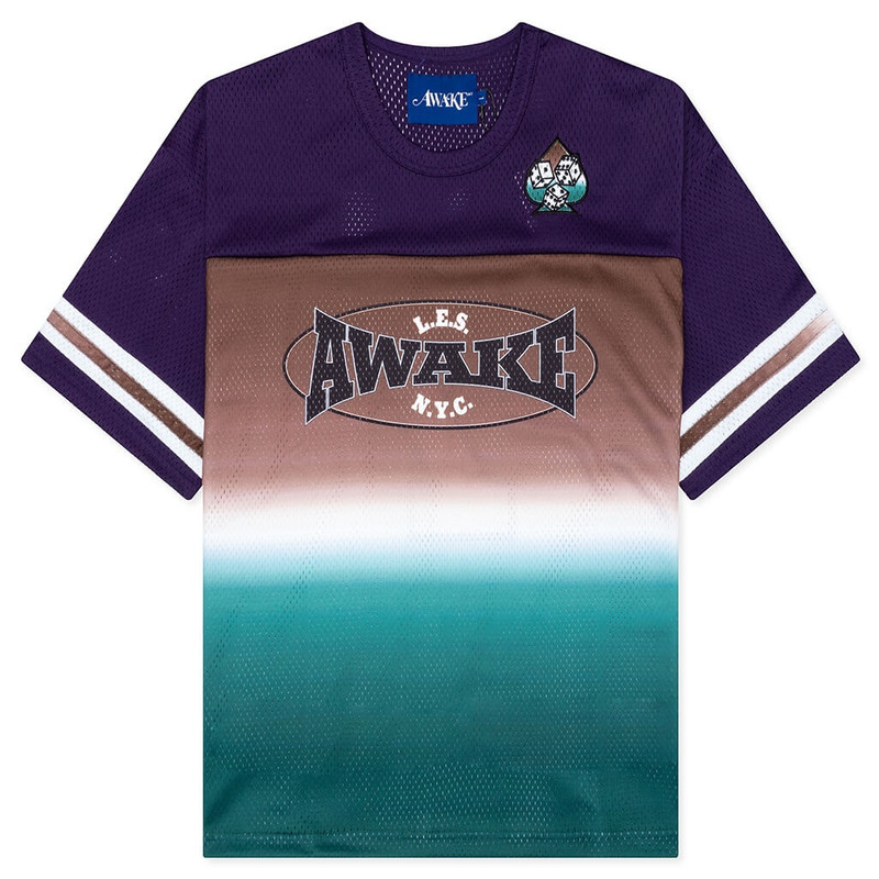 MESH FOOTBALL JERSEY - BROWN MULTI 1