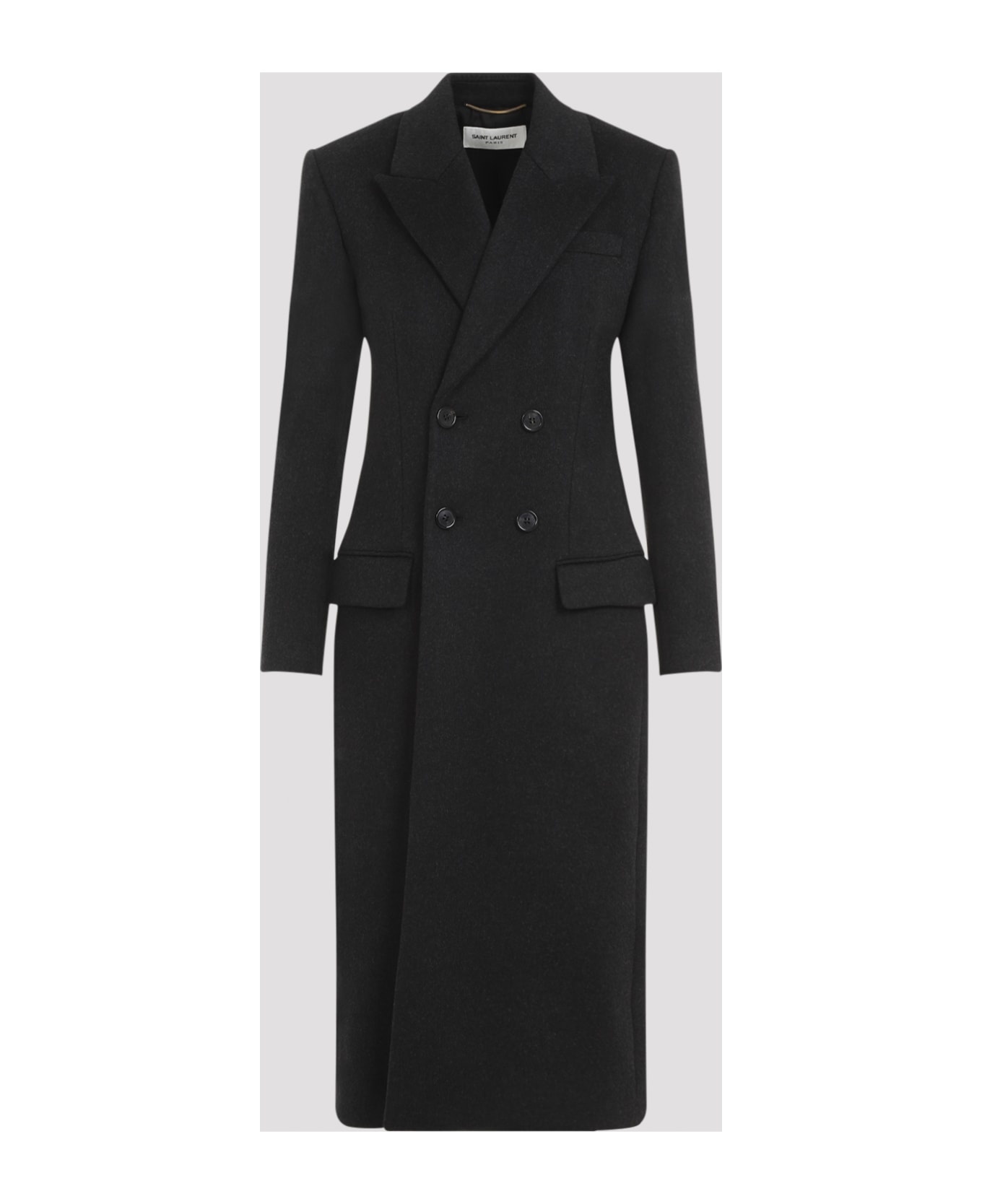 Slate Wool And Cashmere Coat - 3