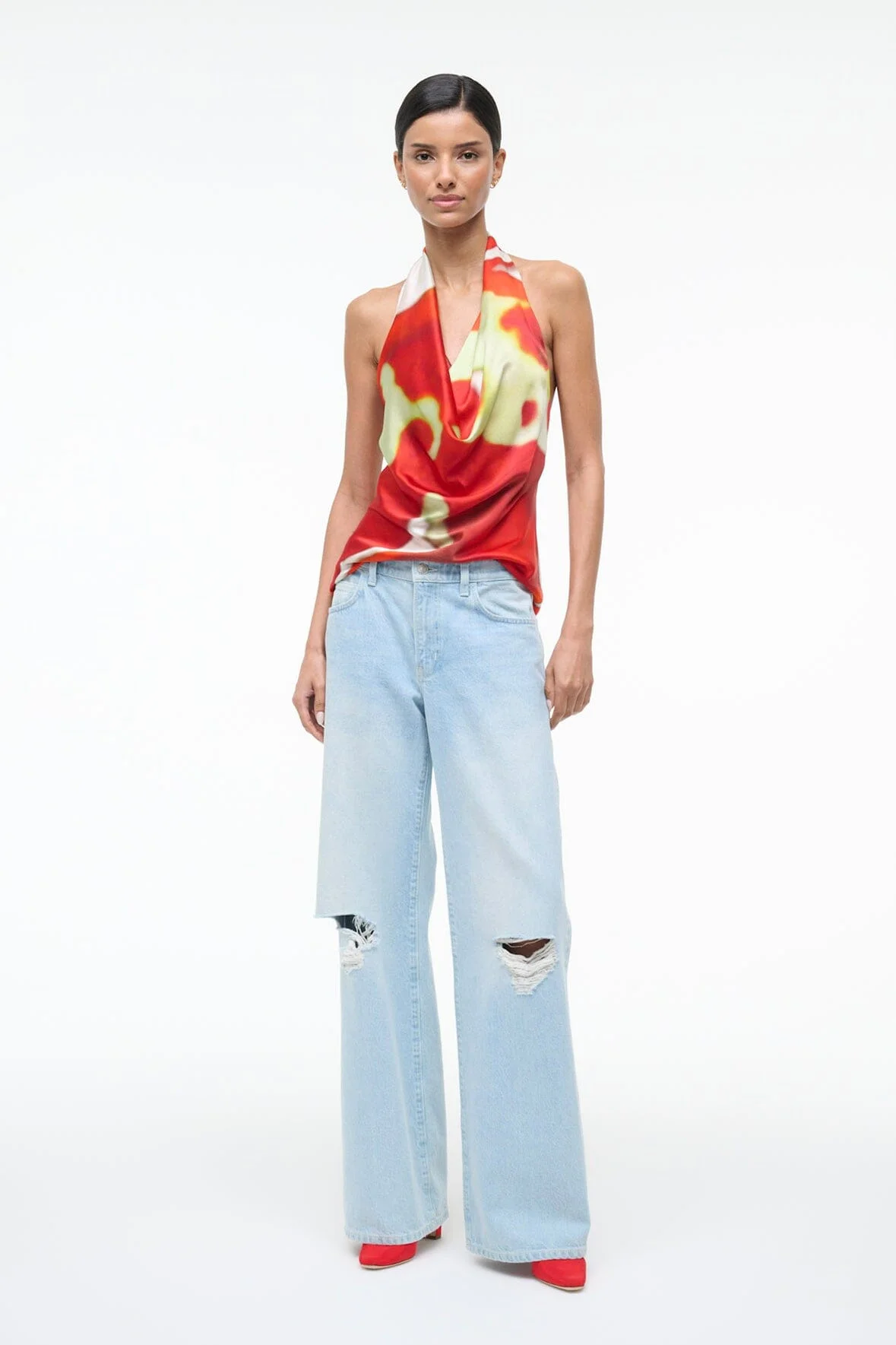 STAUD LIORA SILK TOP RED ZONE - 1