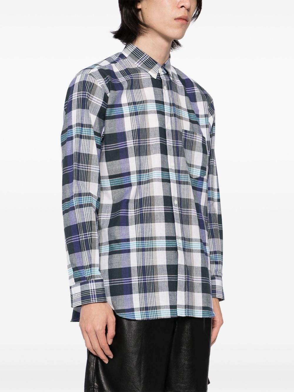 slim-fit tartan shirt - 3