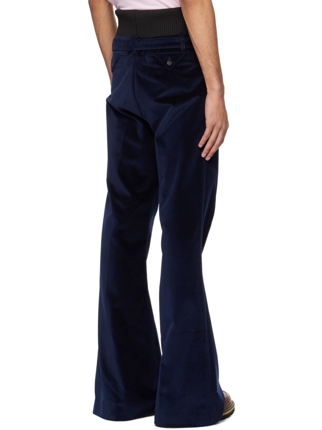 Black & Navy Tailored Track Pants - 3