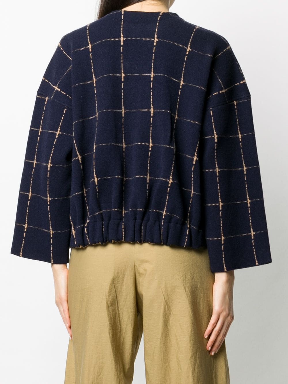 cashmere-wool blend boxy check jumper - 4