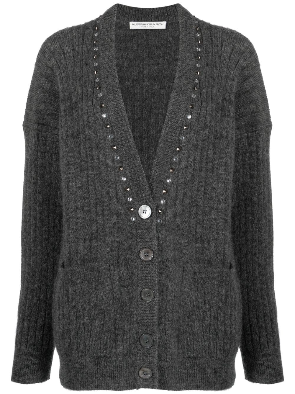 embellished wool-blend cardigan - 1