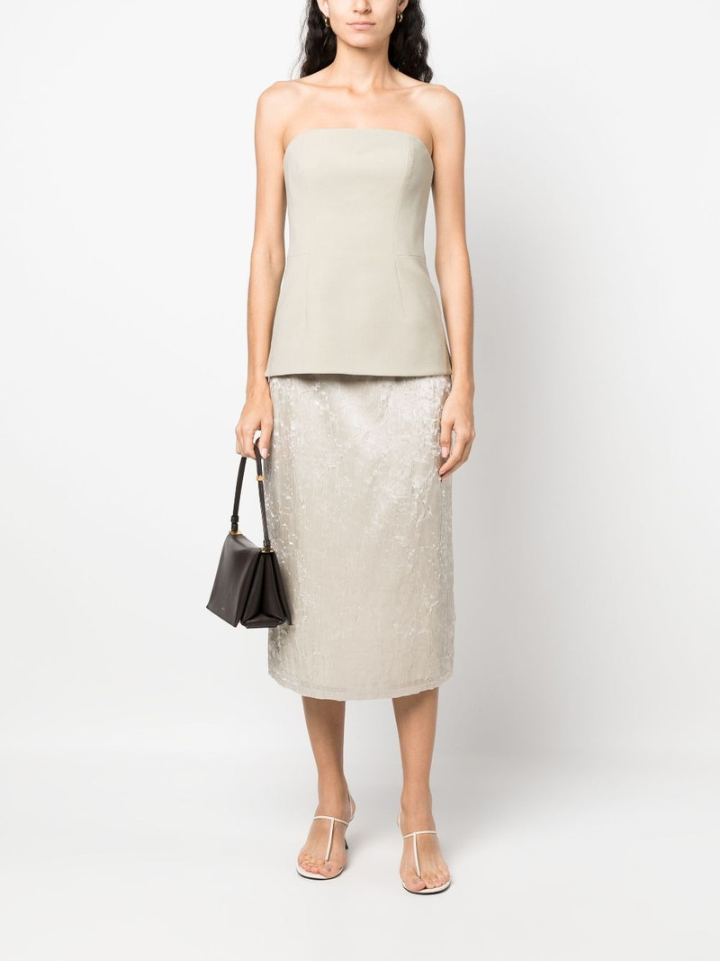 FILIPPA K crushed-velvet midi skirt outlook