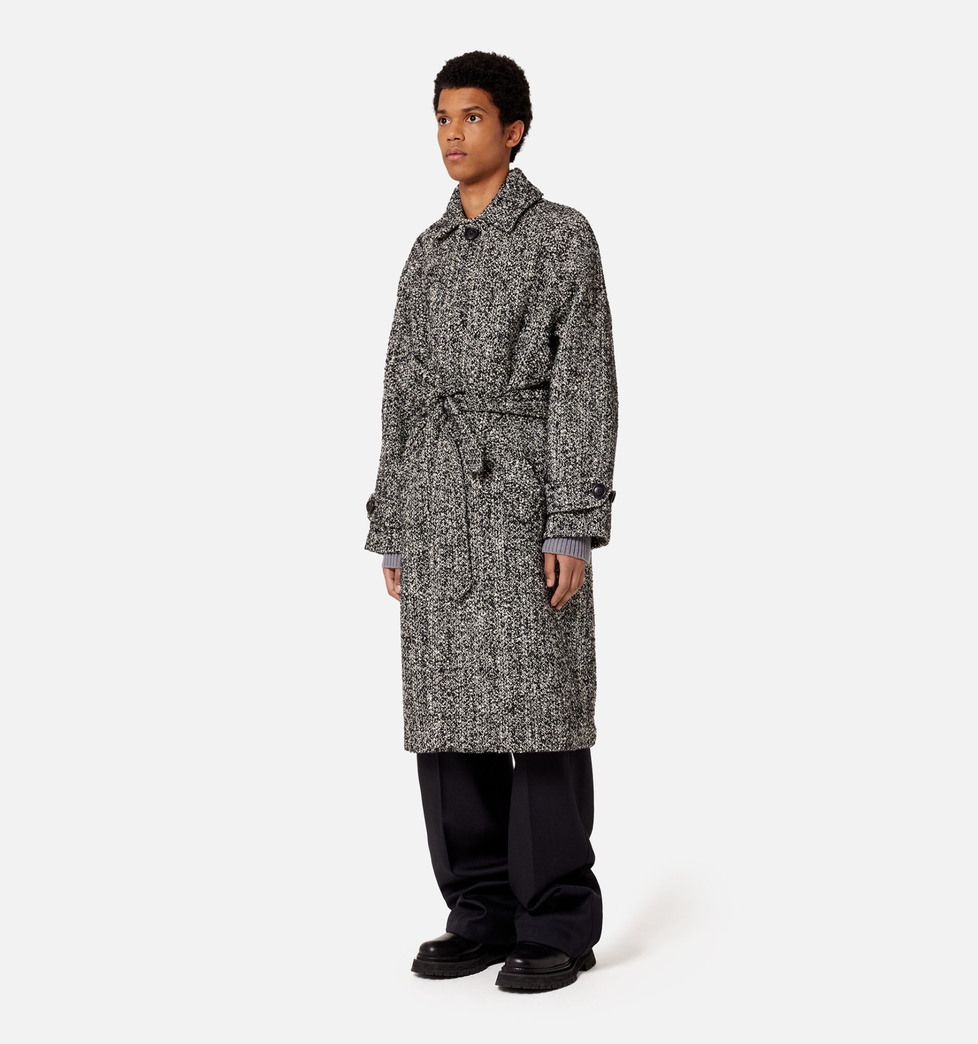Belted Long Coat - 4