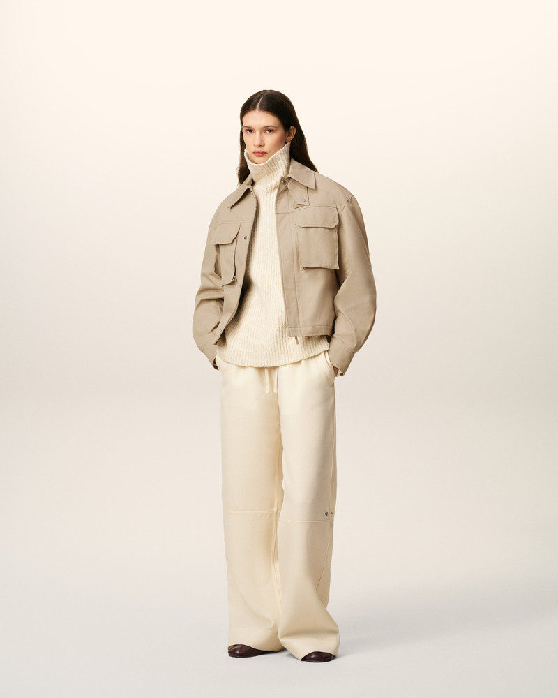 AMI Paris BEIGE COTTON WORKER JACKET outlook