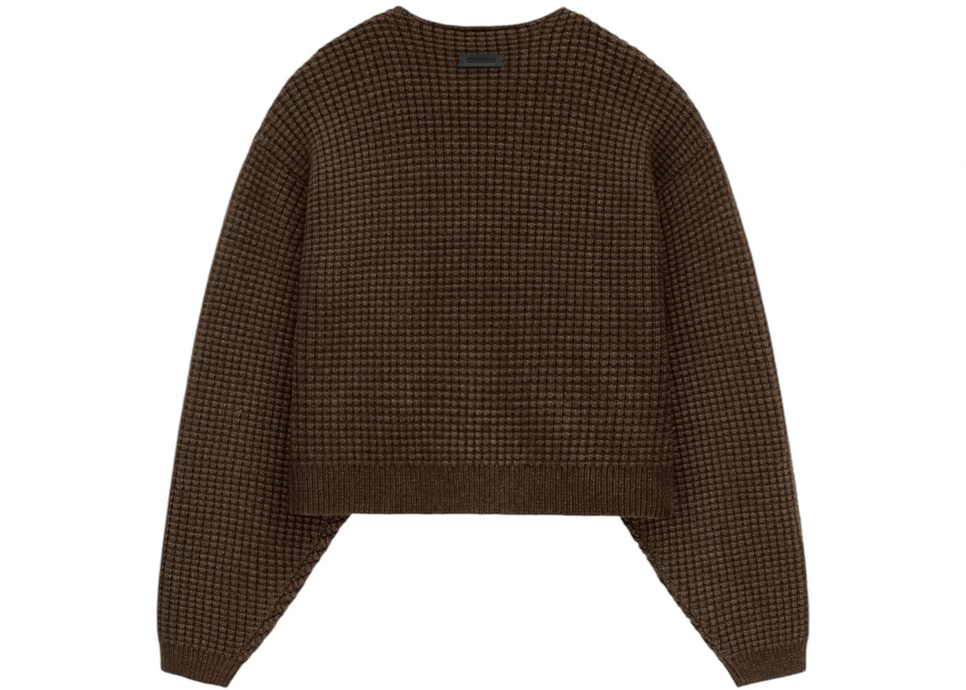 Fear of God Essentials Women's Heavy Waffle Cropped Sweater Brown - 2