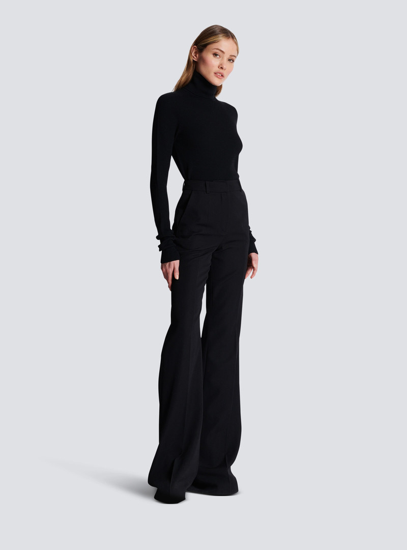 Flared trousers with creases 3