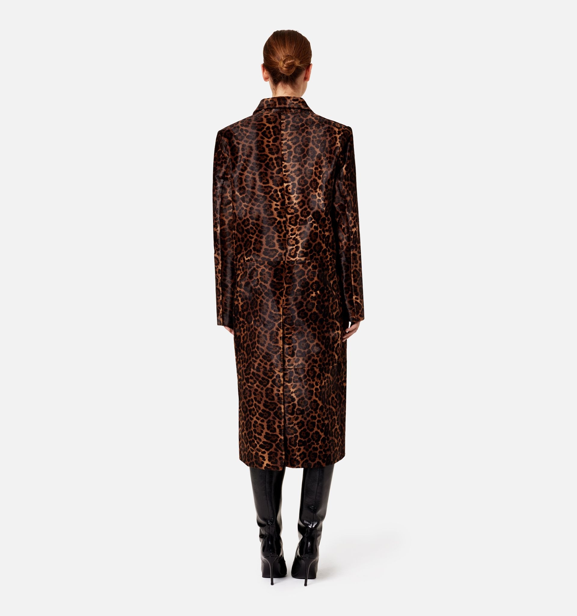 Three Buttons Leather Coat - 6