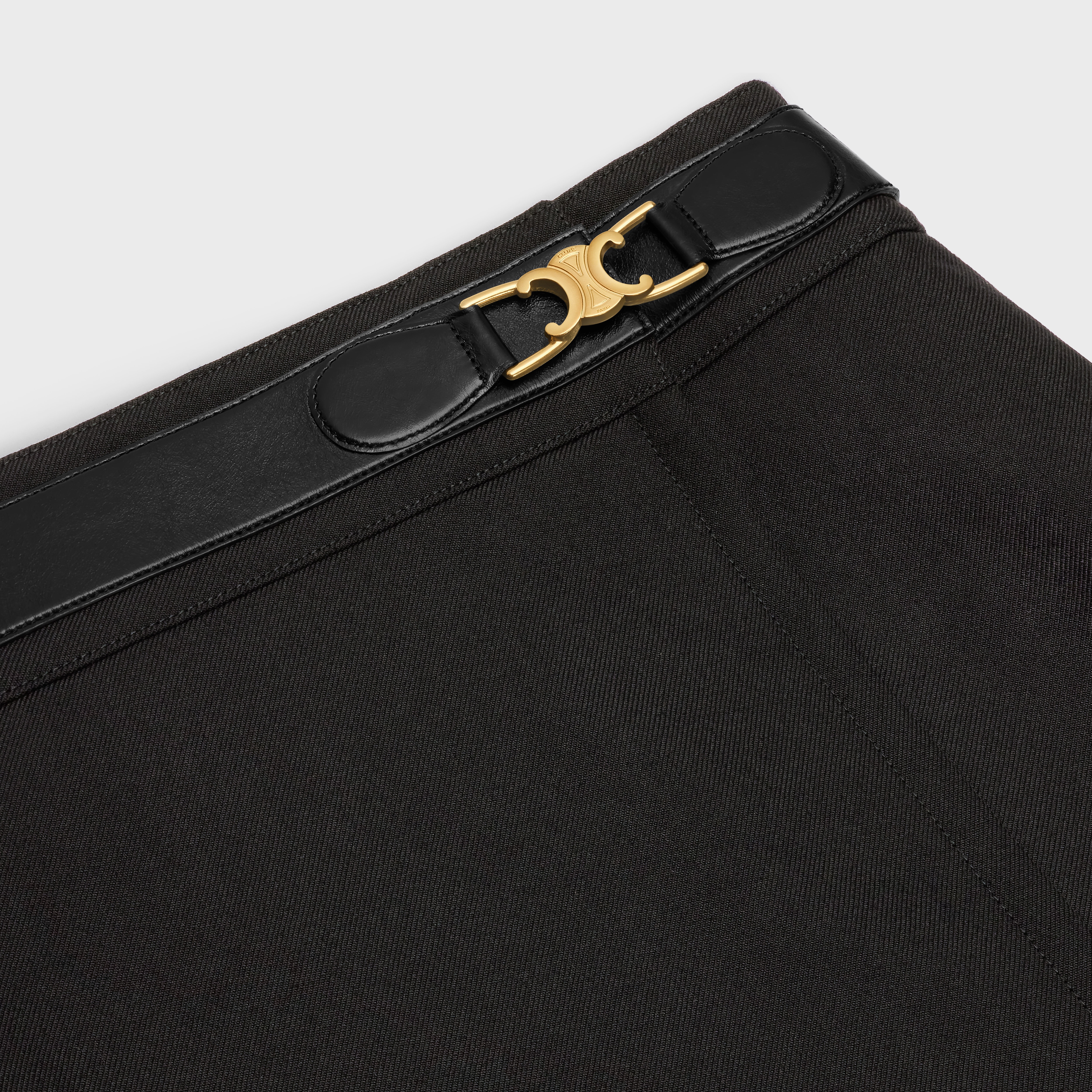 WRAPAROUND SKIRT IN WOOL GABARDINE - 3