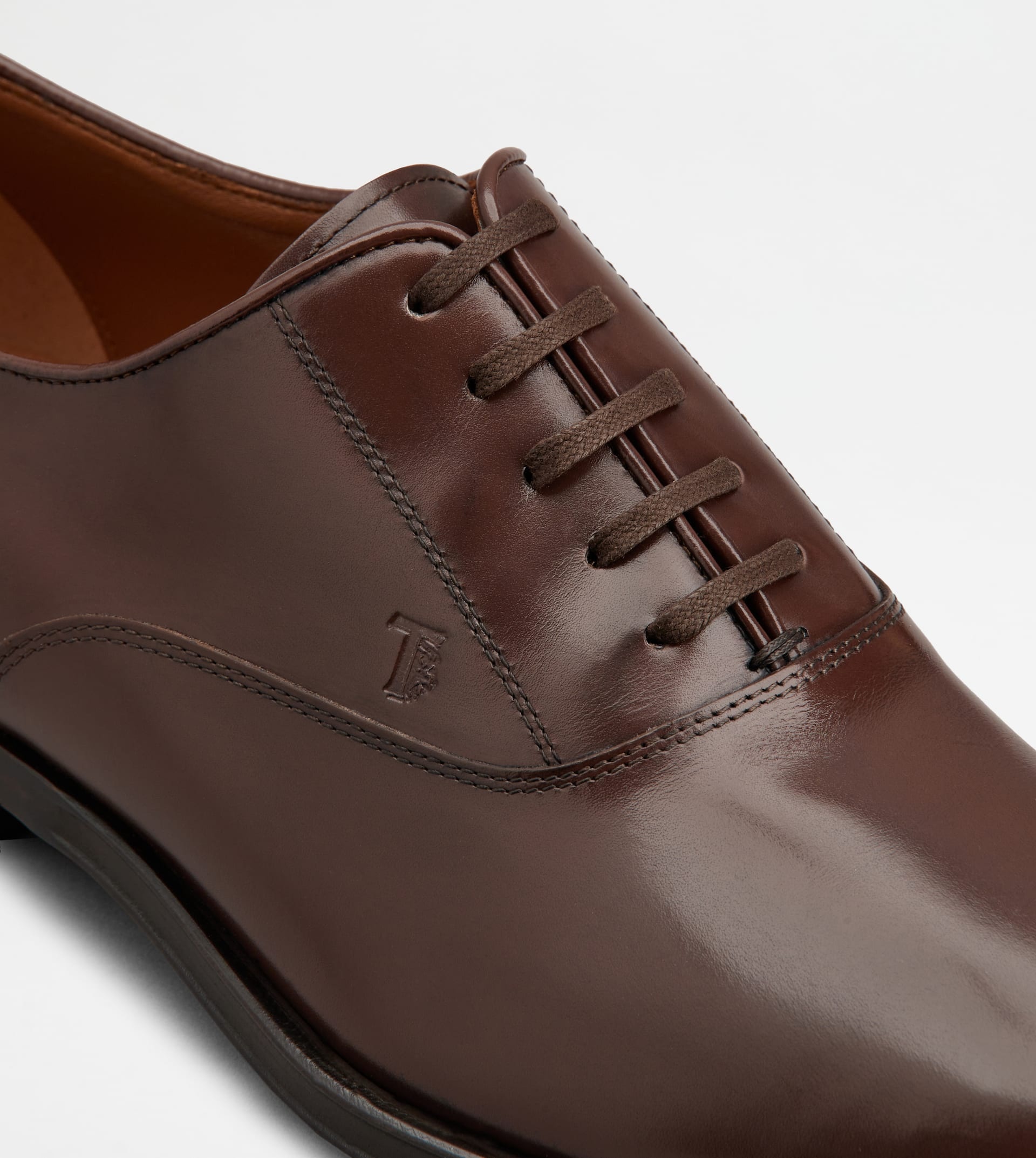 LACE-UPS IN LEATHER - BROWN - 5