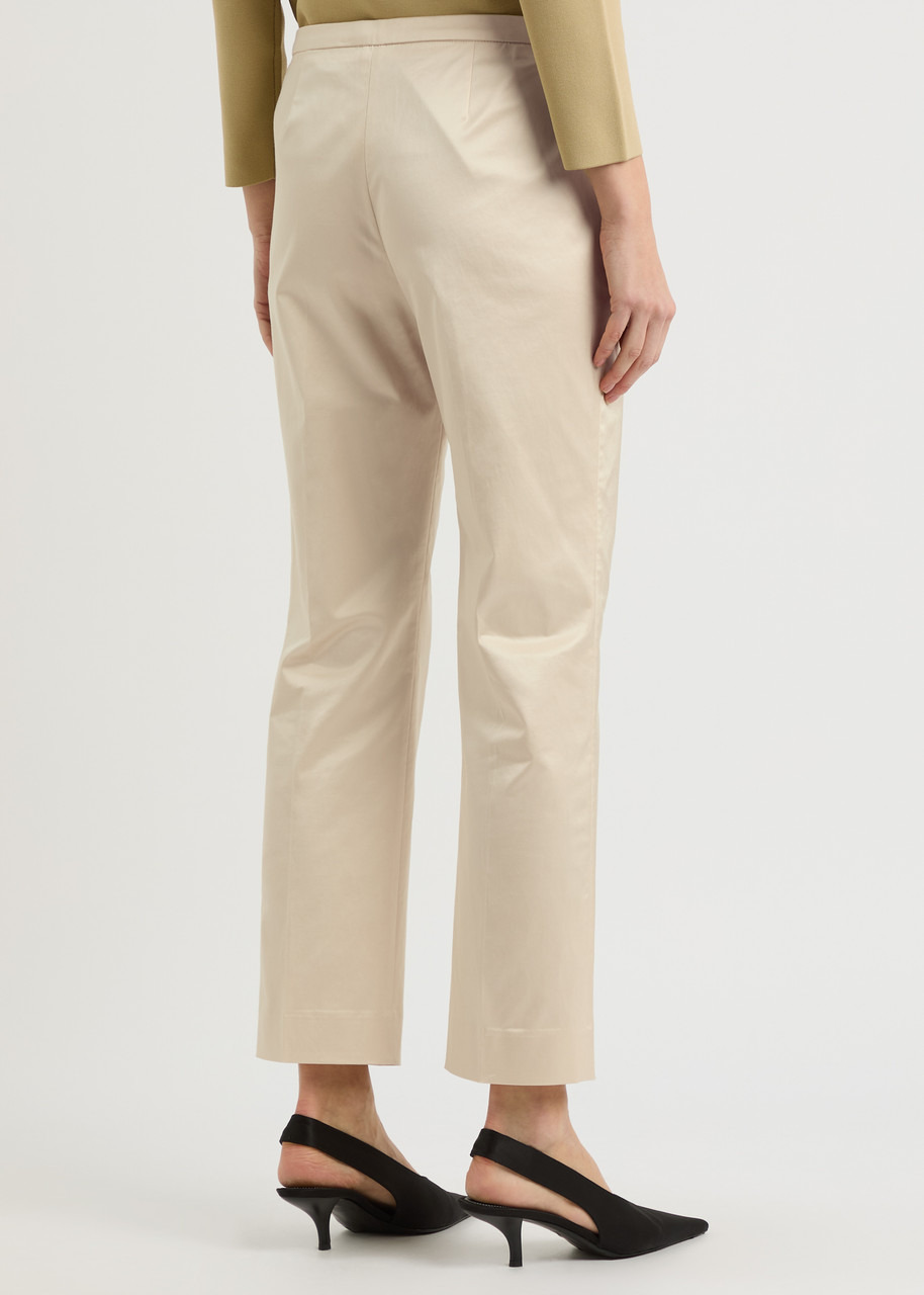 Toteme Cropped Straight-leg Satin Trousers - 3