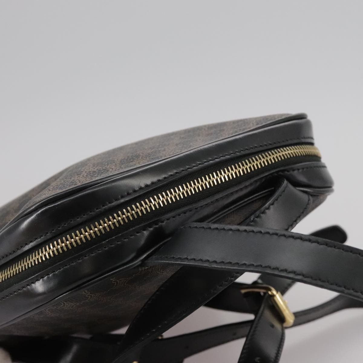 CELINE Macadam Canvas Backpack Pvc Leather Black Silver - 6