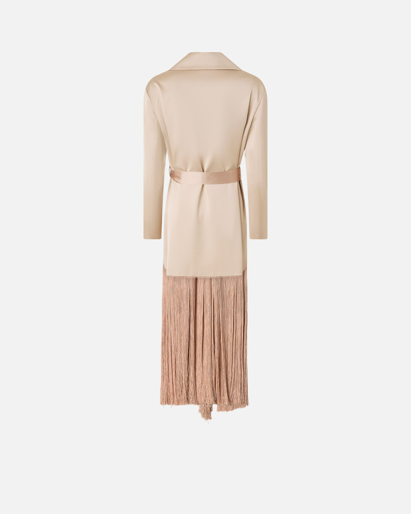 PINKO SATIN TRENCH COAT WITH FRINGING outlook