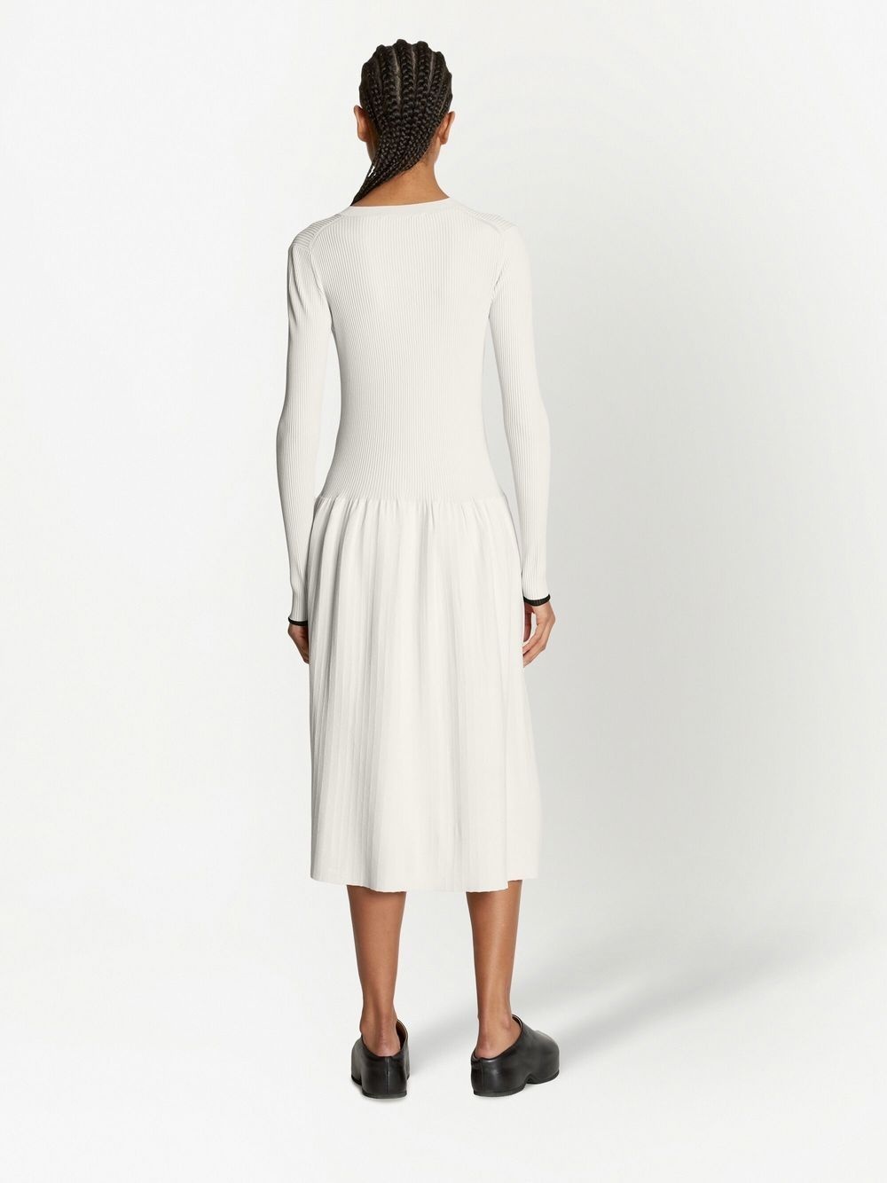 ribbed-knit buttoned midi dress - 4