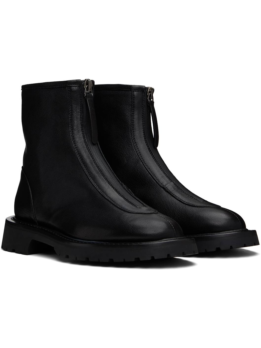 Black Zipped Boots - 4