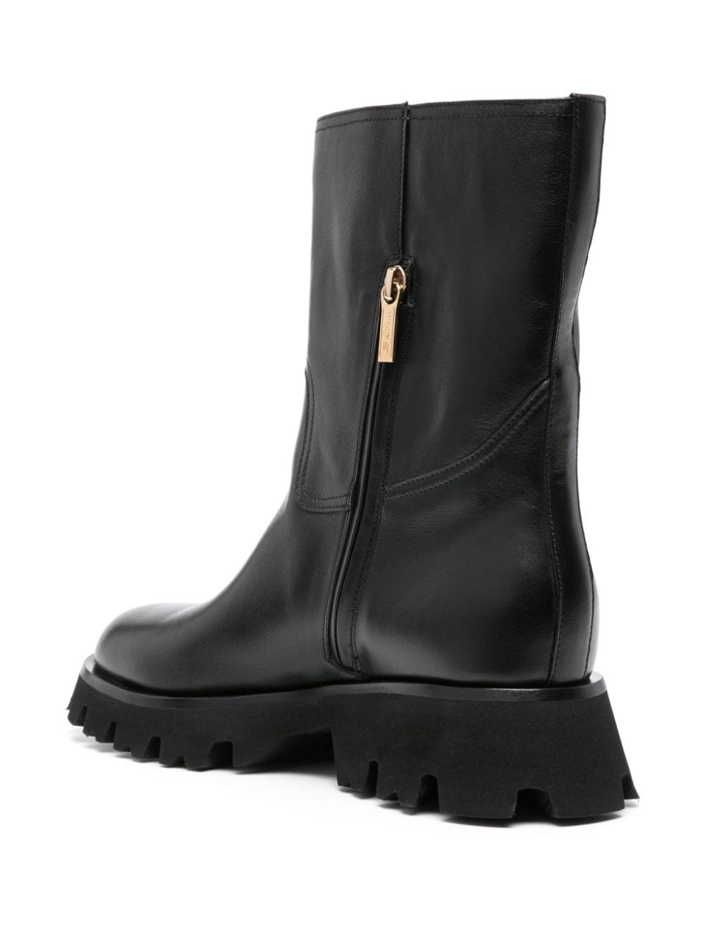 zip-up ankle leather boots - 3