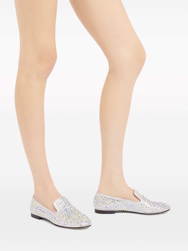 Evangeline rhinestone-embellished leather loafers 5