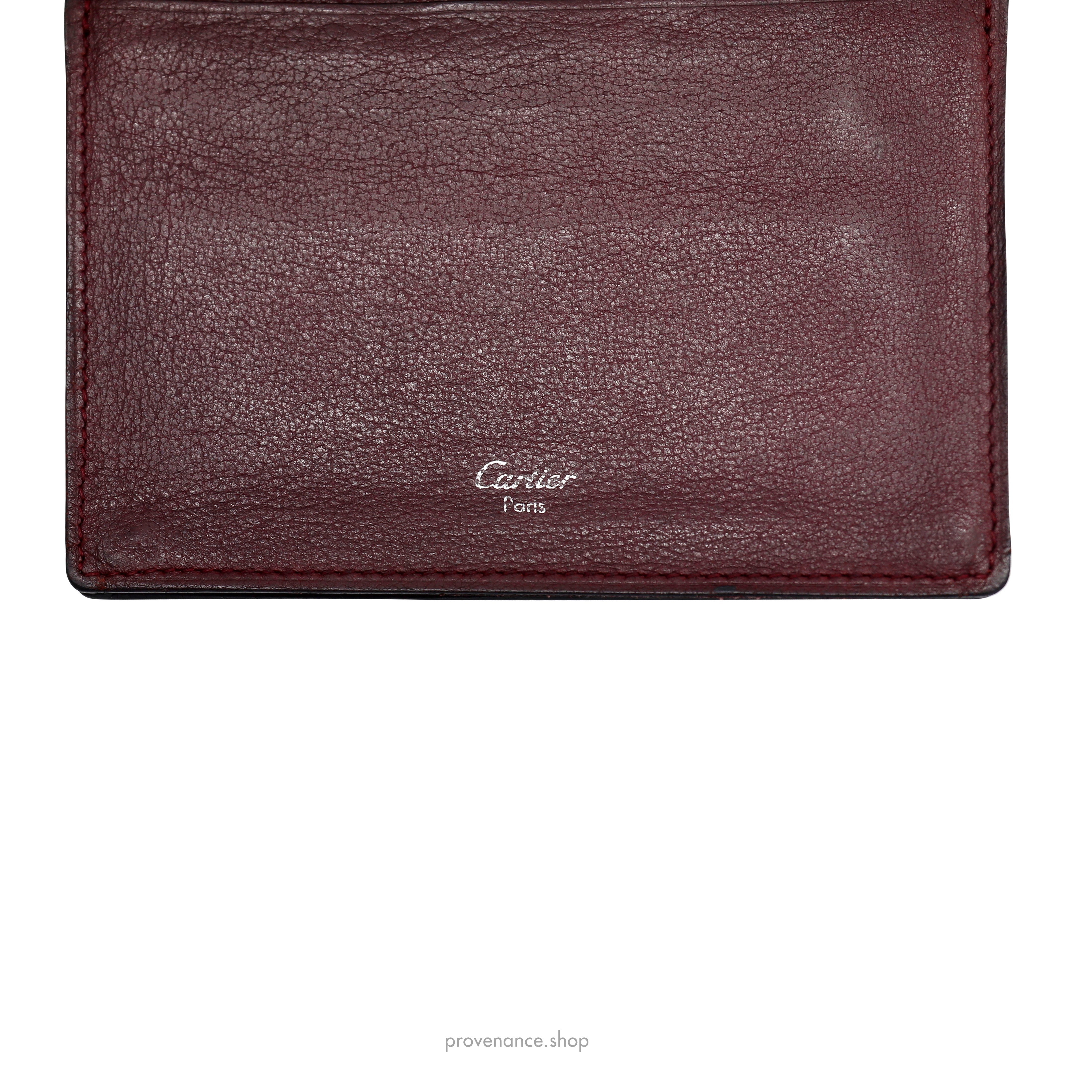 Cartier Pocket Organizer Wallet - Black & Burgundy Leather - 8