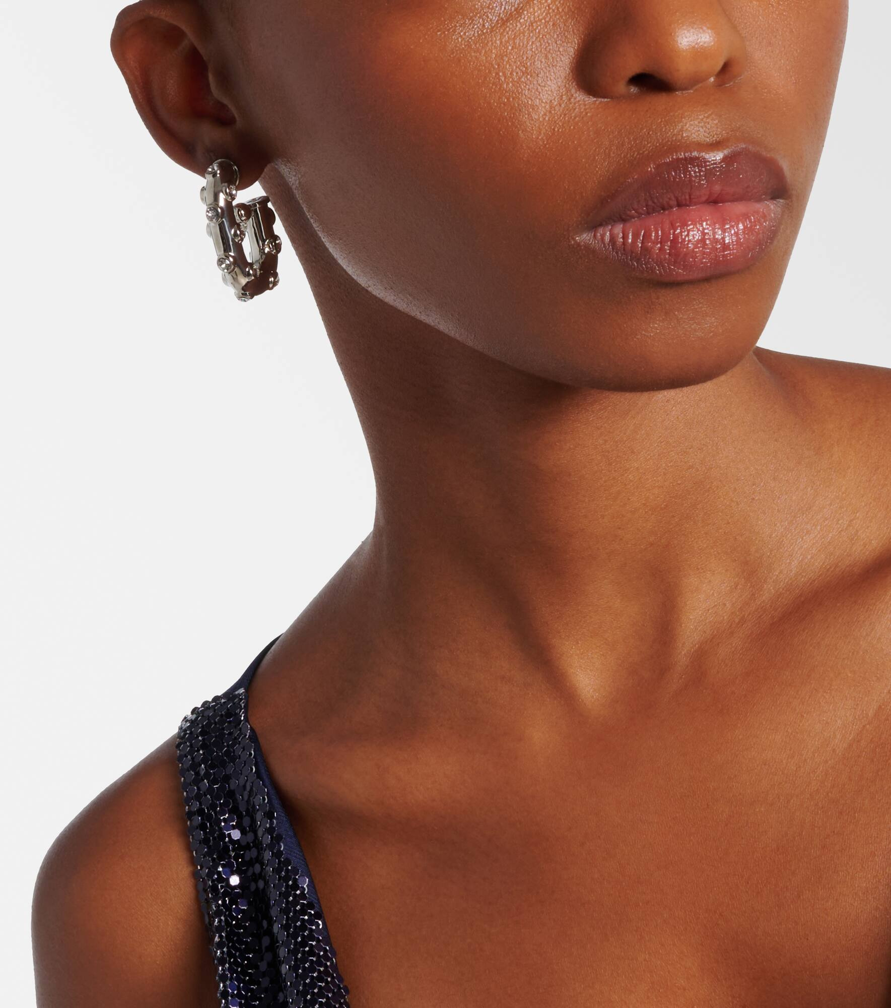 Crystal-embellished hoop earrings - 3