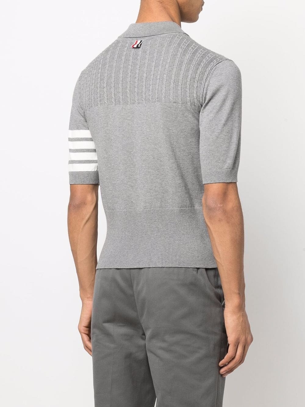 4-Bar stripe knit polo shirt - 4