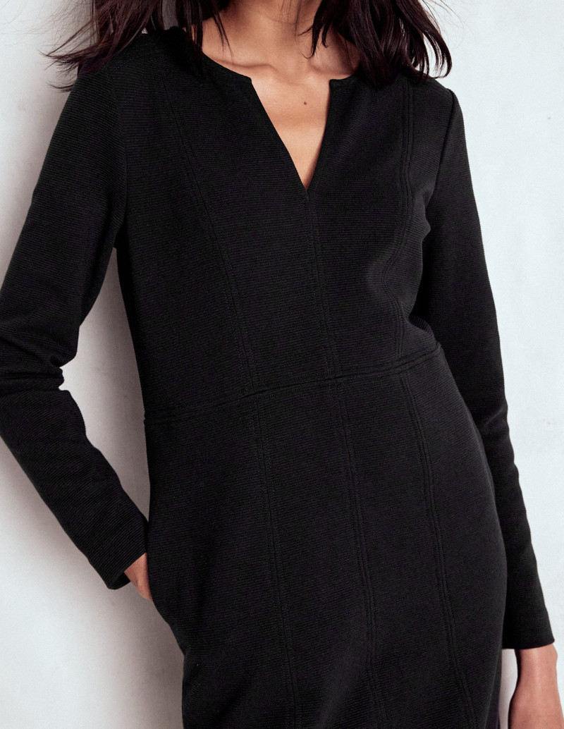 Colette Ottoman Shift Dress-Black 3