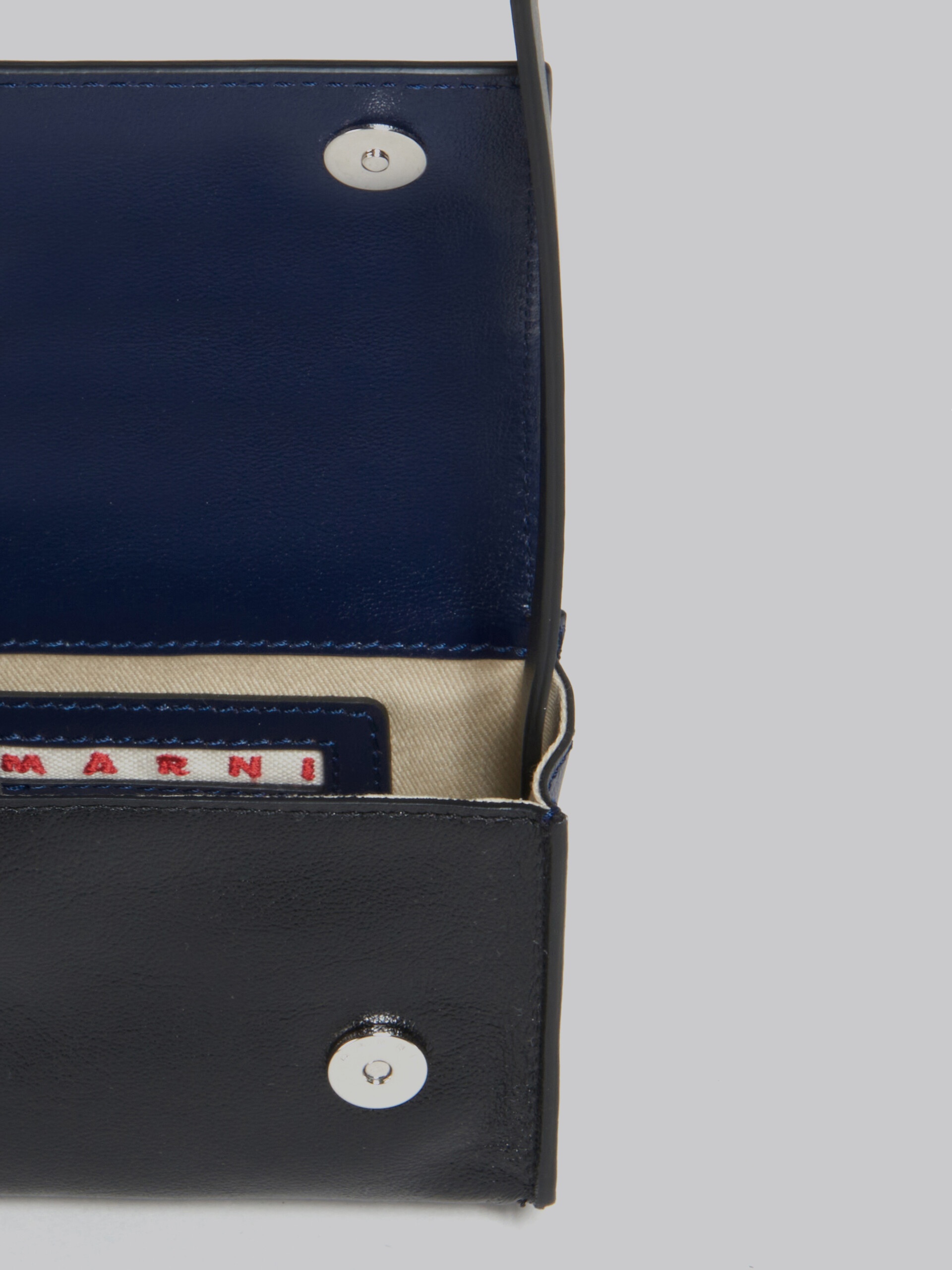 BLUE AND BLACK LEATHER CROSSBODY BAG - 4