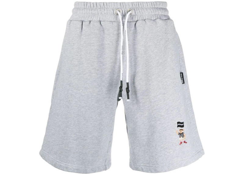 Palm Angels Pirate Bear Track Shorts Grey 1