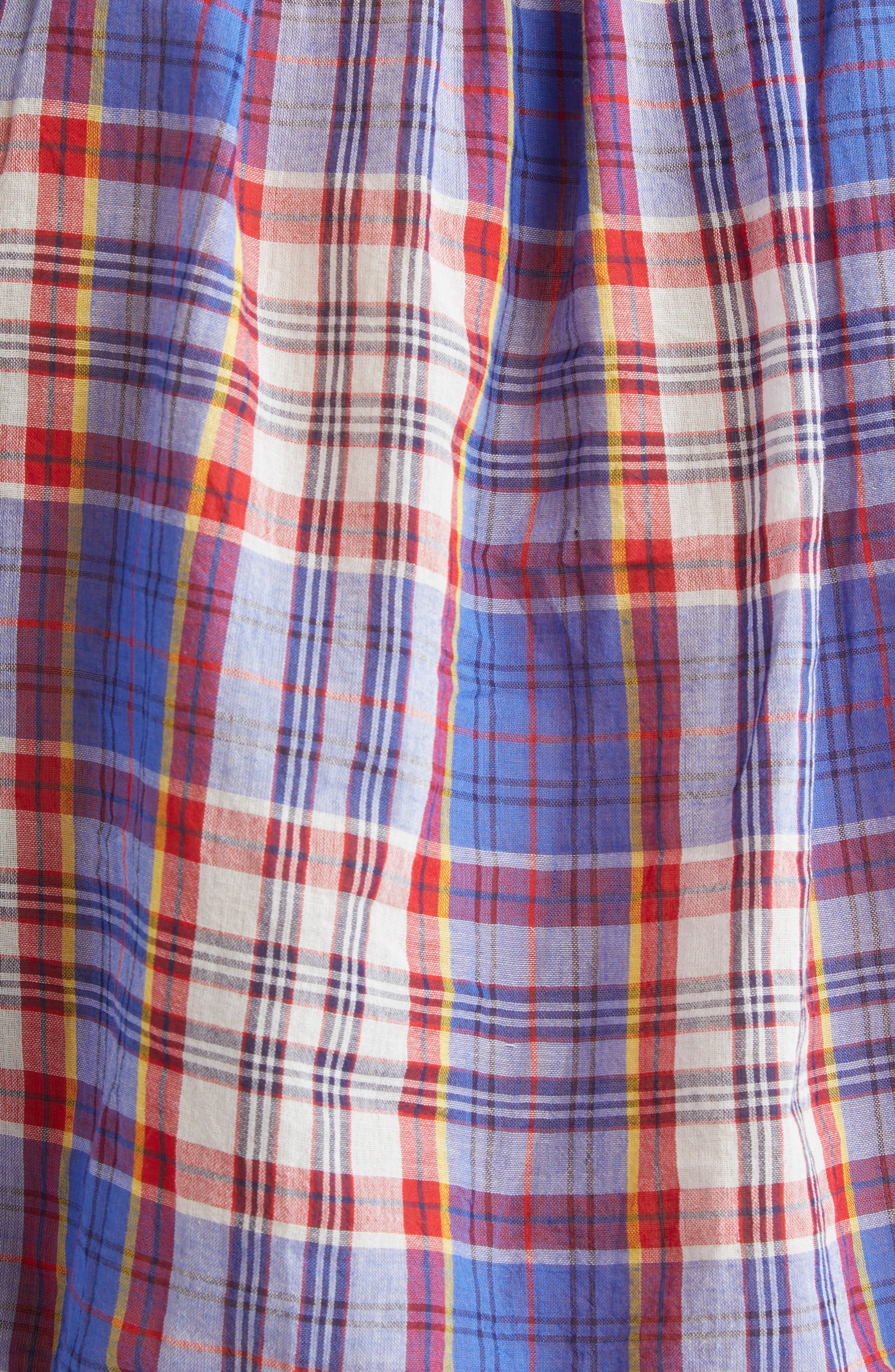 DÔEN Theo Plaid Cotton Voile Top in Cote D'azure Plaid at Nordstrom - 6