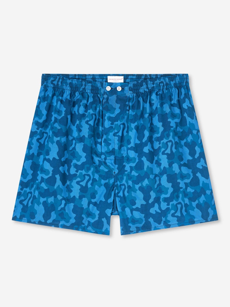 Men's Classic Fit Boxers Ledbury 55 Cotton Batiste Blue - 1
