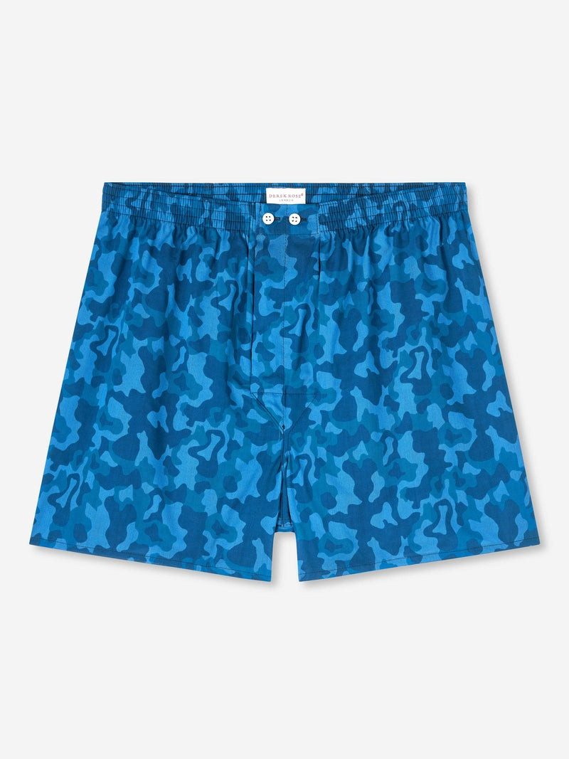 Men's Classic Fit Boxers Ledbury 55 Cotton Batiste Blue 1