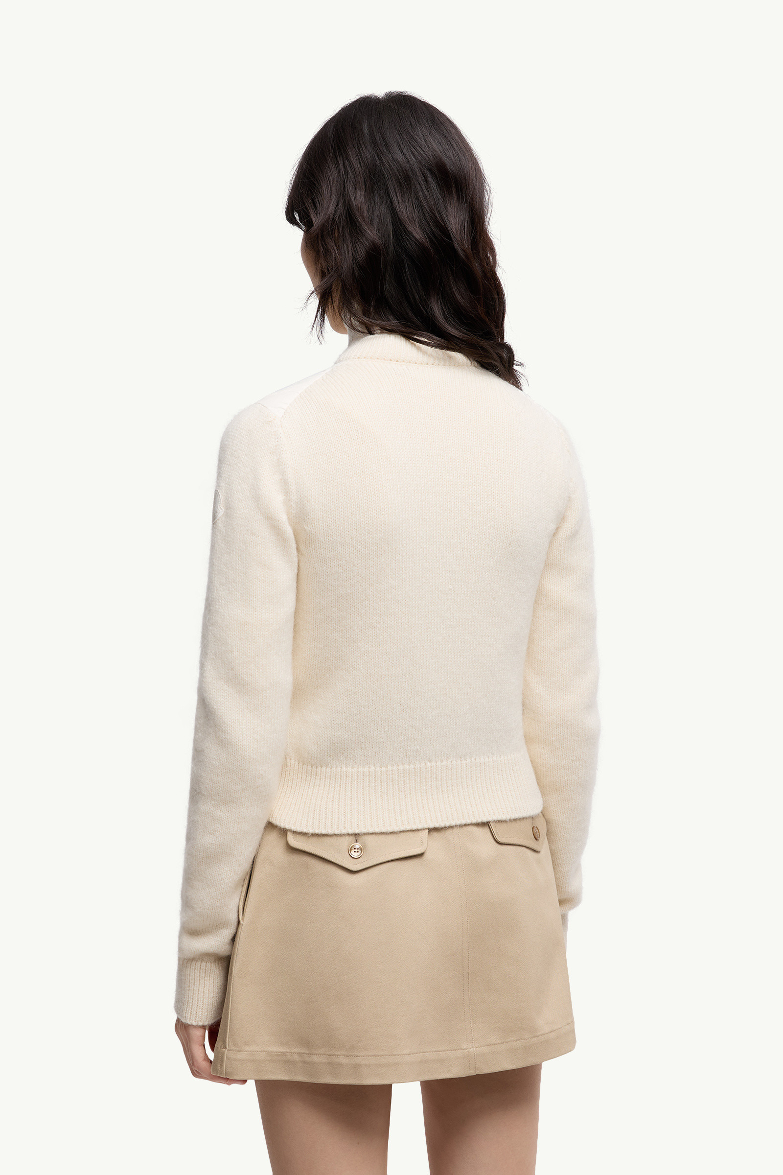 Padded Wool Blend Zip-Up Cardigan - 5