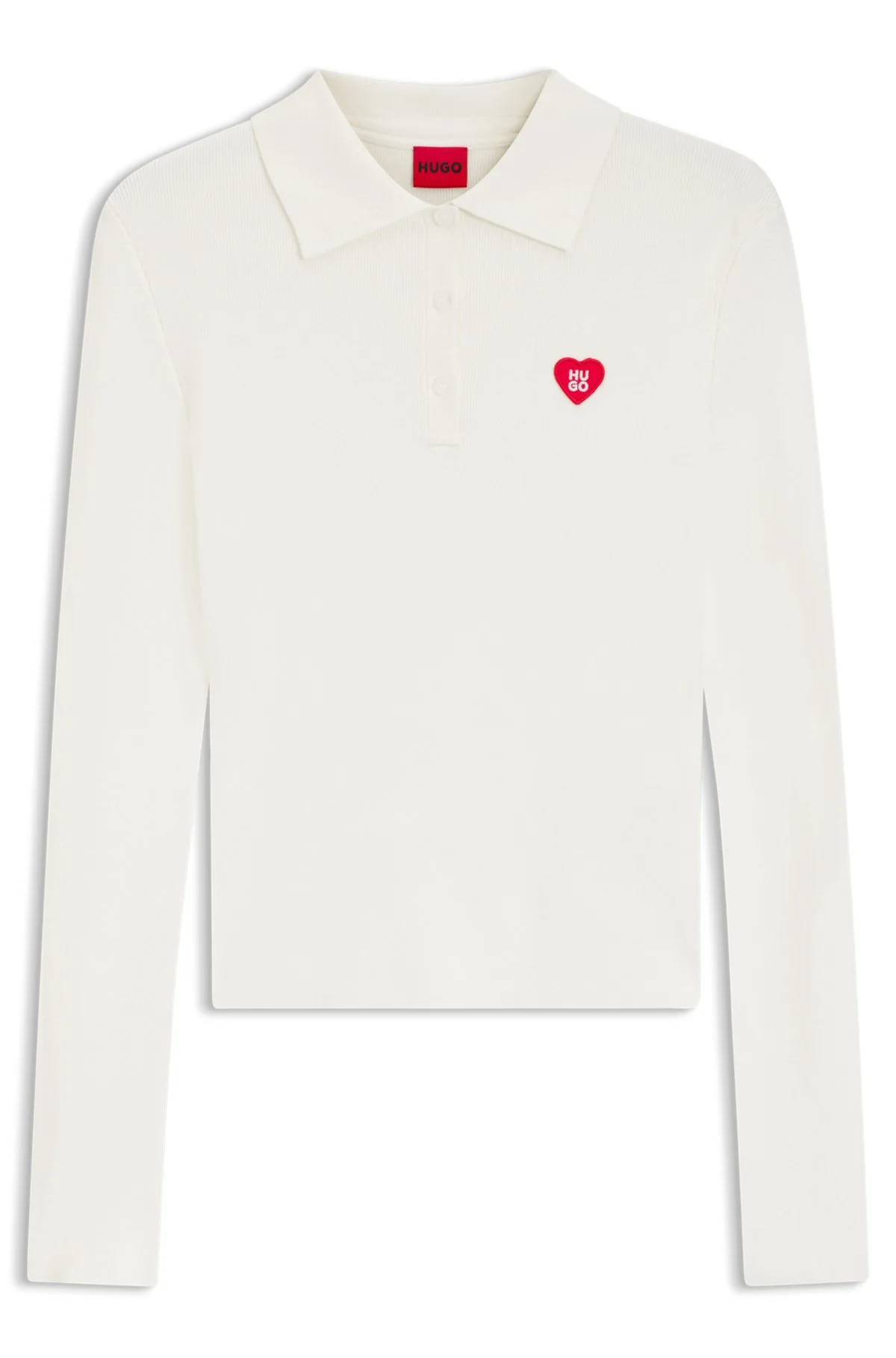 SLIM-FIT SWEATER IN RIBBED CREPE WITH POLO COLLAR - 1