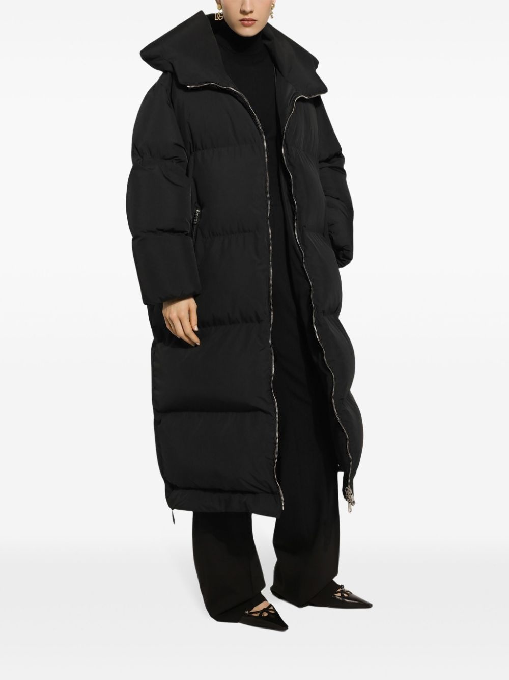 logo-plaque padded coat - 4