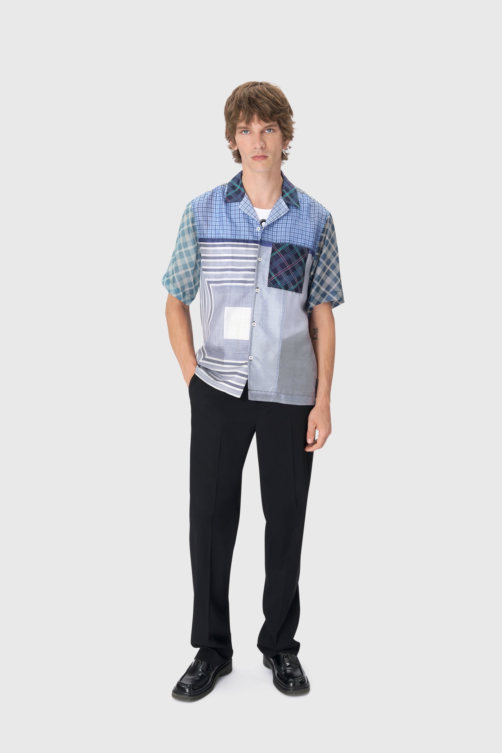 Regenerated Silk Scarves Bowling Shirt - 6
