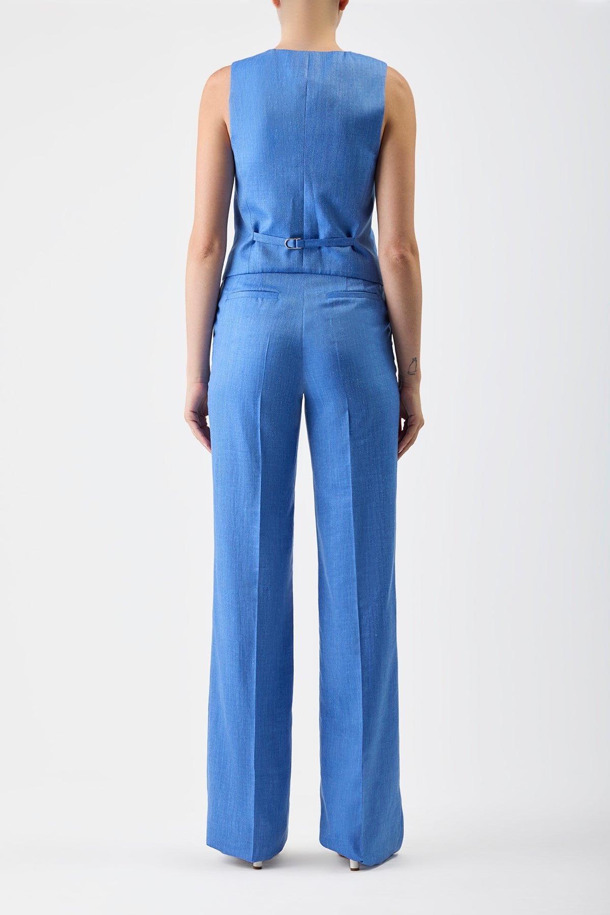 Coleridge Vest in Silk Wool with Linen - 4