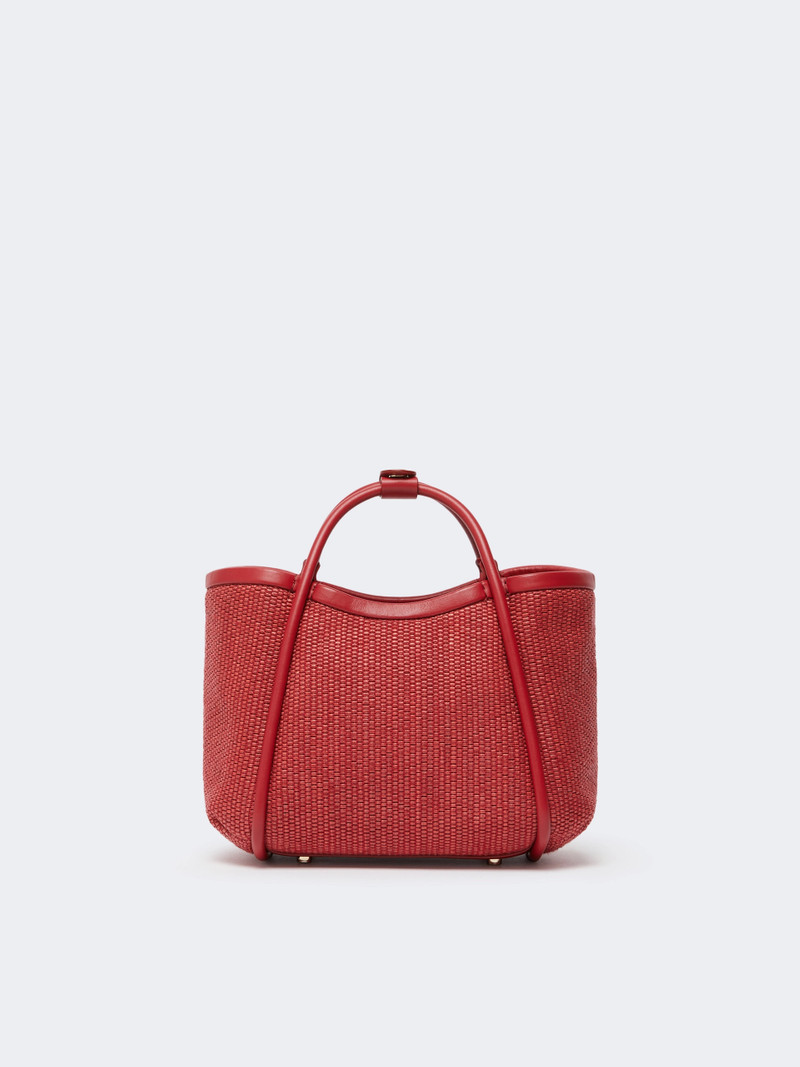 SUMMARINEXS Extra-small raffia-look basketweave Marine bag - RED 3