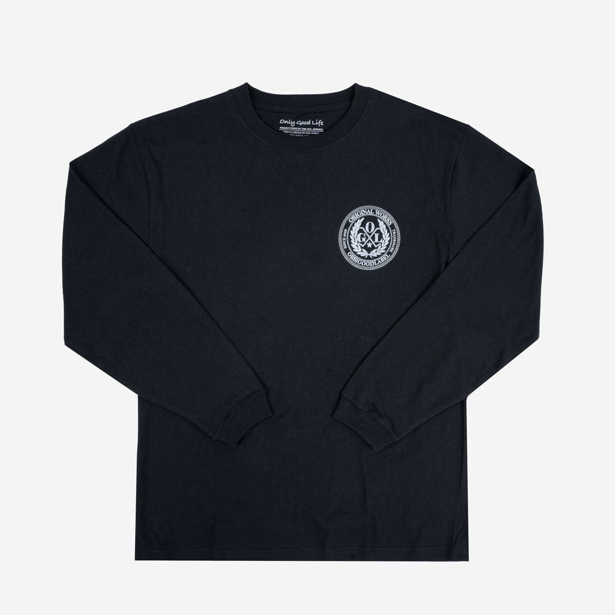 OGL-TEE-LOT20-LOGO-LS-CHA OGL 6.2oz Ringspun Long Sleeve T-shirt - Silkscreen Printed 'OGL Logo' - C - 1