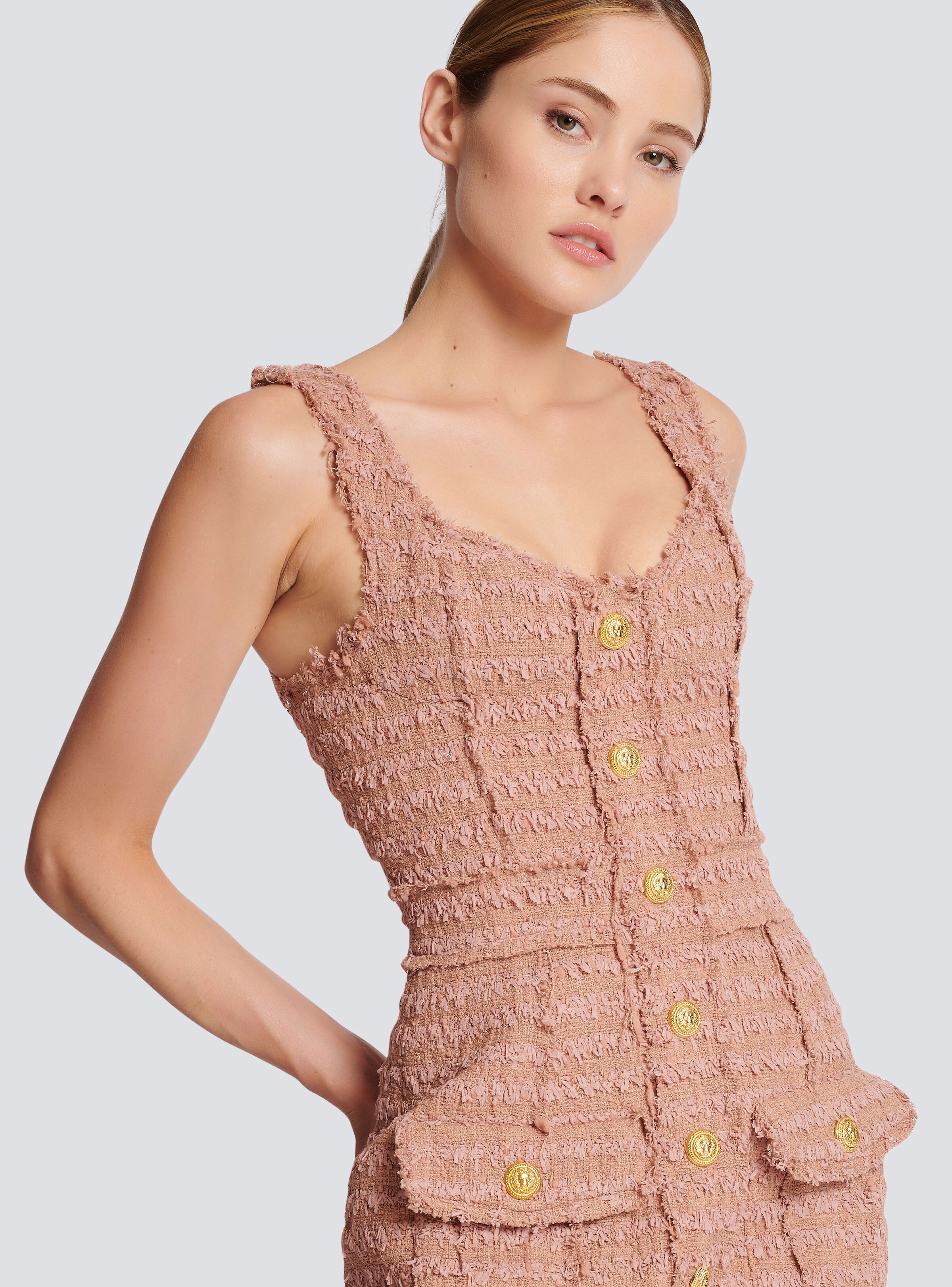 Tweed dress with straps - 8